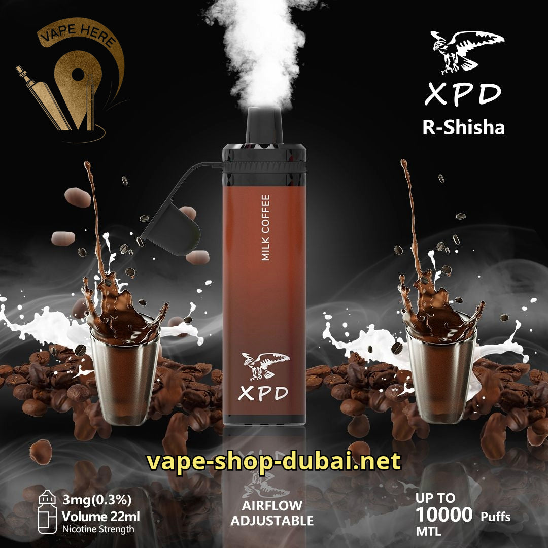 XPD R-SHISHA 10000 DISPOSABLE VAPE Milk Coffee UAE Ajman