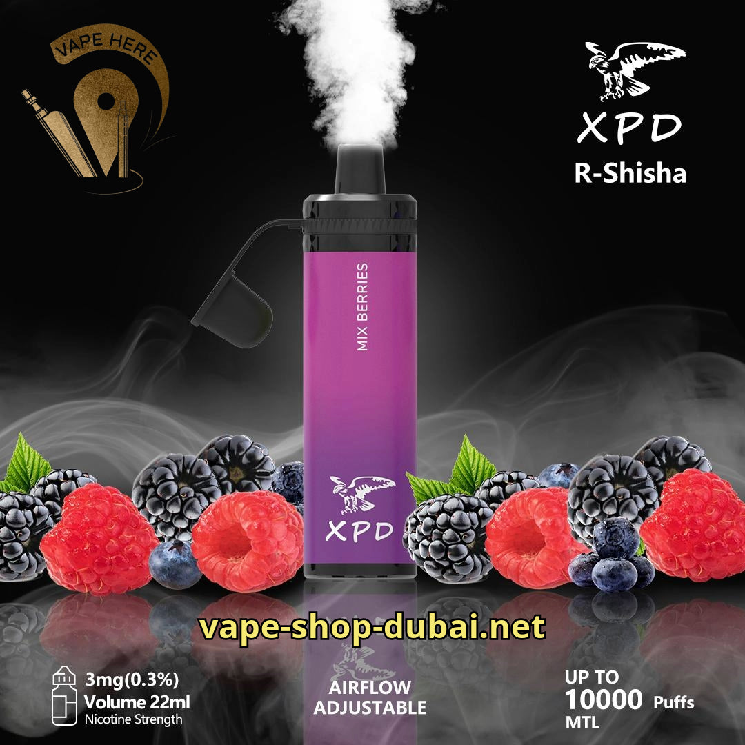 XPD R-SHISHA 10000 DISPOSABLE VAPE Mix Berries UAE Fujairah  