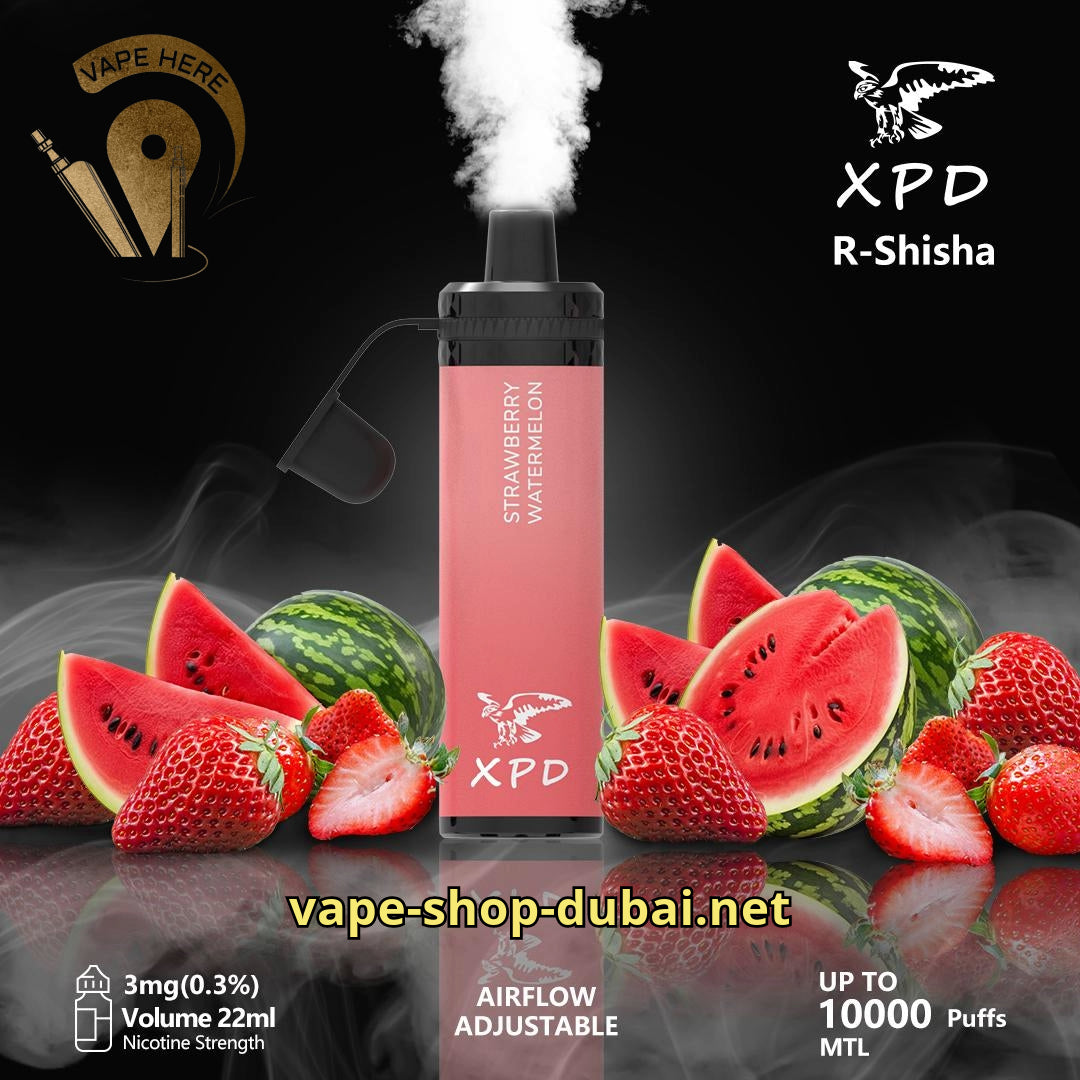 XPD R-SHISHA 10000 DISPOSABLE VAPE Strawberry Watermelon UAE Ras Al Khaimah