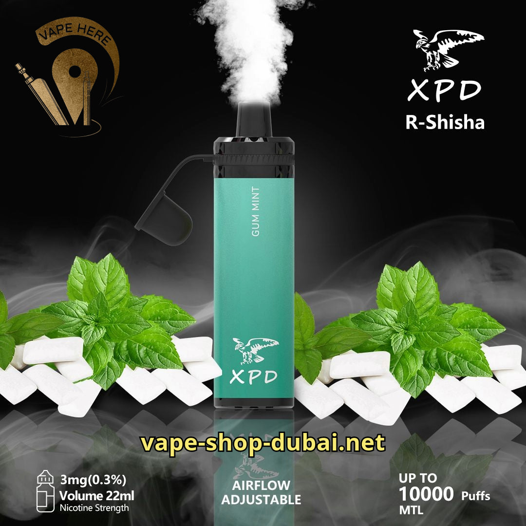 XPD R-SHISHA 10000 DISPOSABLE VAPE Gum Mint UAE Abu Dhabi