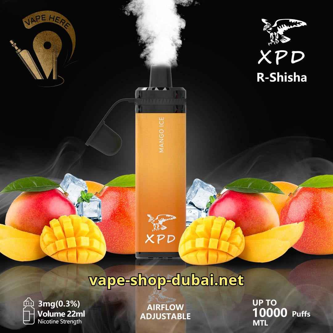 XPD R-SHISHA 10000 DISPOSABLE VAPE Mango Ice UAE Umm Al Quwain