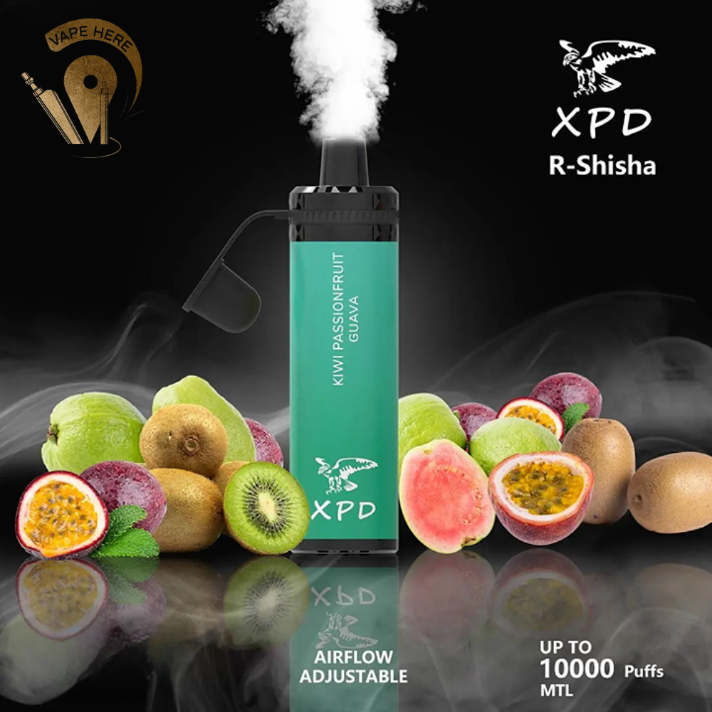 XPD BAR SHISHA 10000 PUFFS DISPOSABLE VAPE Kiwi Passiondfruit Guava UAE Abu Dhabi