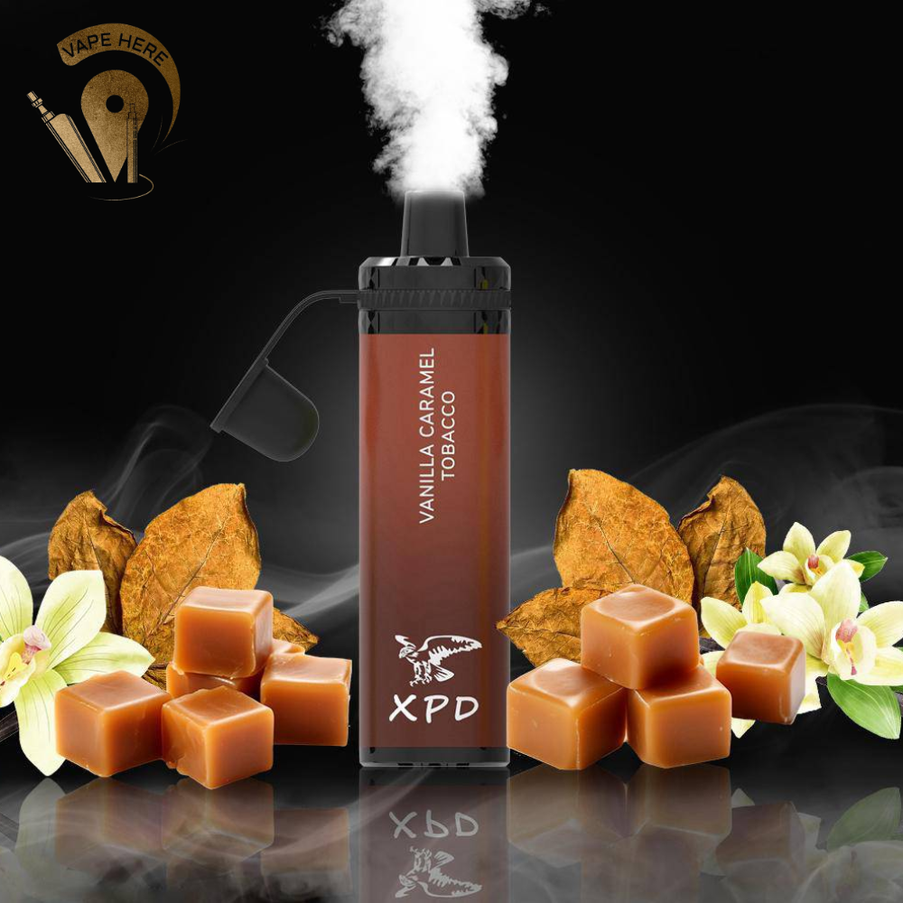 XPD BAR SHISHA 10000 PUFFS DISPOSABLE VAPE Vanilla Caramel Tobacco UAE Ras Al Khaimah