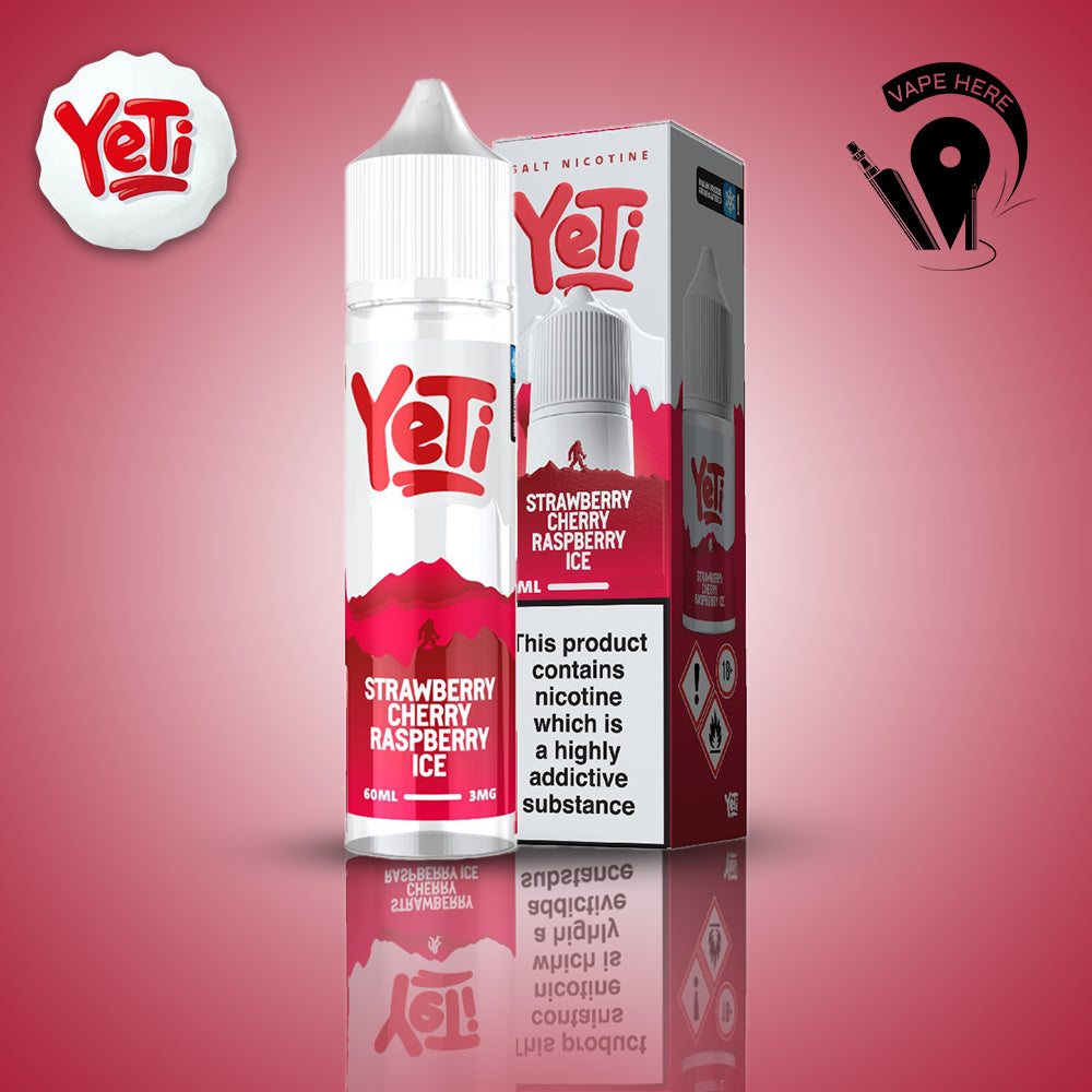 Yeti E-Liquids 60ml Summit Series 3mg Strawberry Cherry Raspberry Ice UAE Sharjah