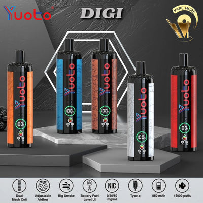 Yuoto DIGI 15000 Puffs Disposable Vape Grape Hookah UAE Dubai