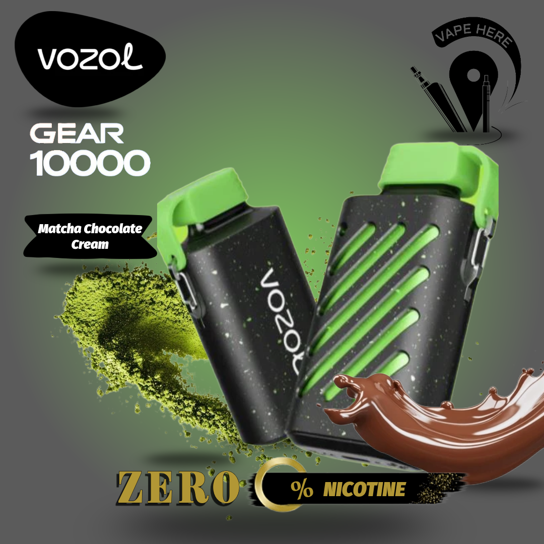 ZERO Nicotine - VOZOL GEAR 10K Puffs Disposable Vape Matcha Chocolate Cream UAE Abu Dhabi 