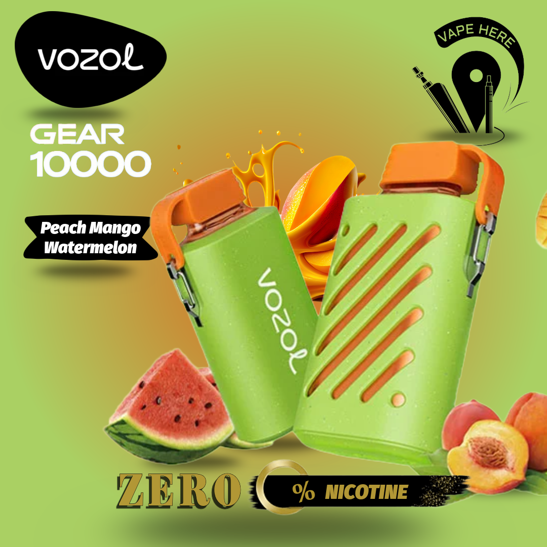 ZERO Nicotine - VOZOL GEAR 10K Puffs Disposable Vape Peach Mango Watermelon UAE Al Sharjah 