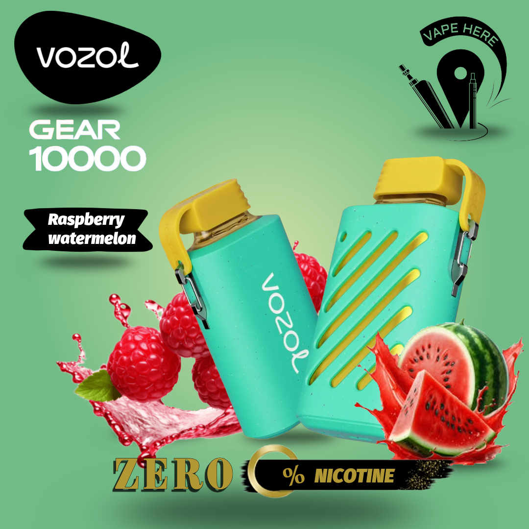 ZERO Nicotine - VOZOL GEAR 10K Puffs Disposable Vape Raspberry Watermelon UAE Ajman 