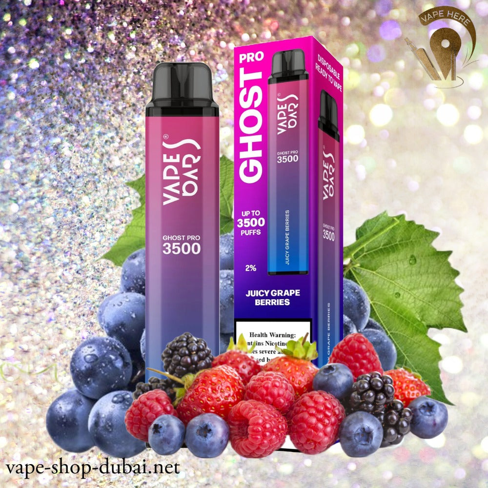 VAPES BAR - GHOST PRO 3500 PUFFS juicy grape berries DISPOSABLE VAPE UAE Abu Dhabi