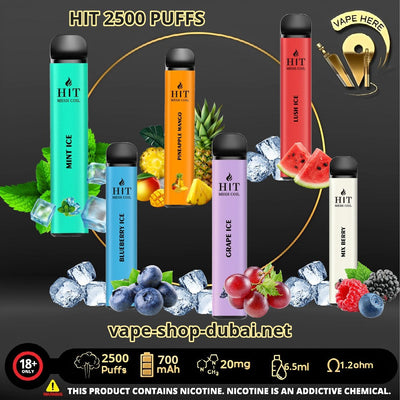 HIT 2500 PUFFS DISPOSABLE VAPE - Vape Here Store