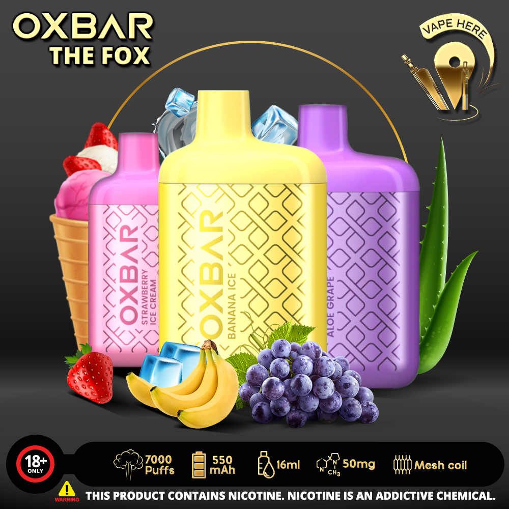 OXVA OXBAR THE FOX DISPOSABLE VAPE (7000 PUFFS) - Vape Here Store