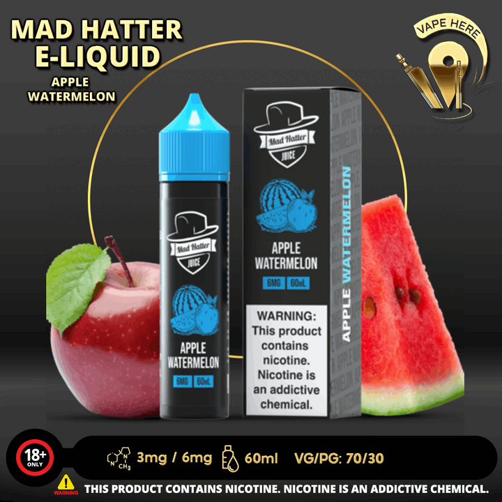 APPLE WATERMELON - E-LIQUIDS 60ML / MAD HATTER | Buy Vape Dubai | Vape  Delivery Same Day | Dubai & Abu Dhabi | Vape Here Store