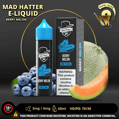 BERRY MELON - E-LIQUIDS 60ML / MAD HATTER - Vape Here Store