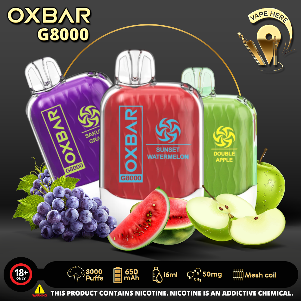 OXVA OXBAR G8000 DISPOSABLE VAPE (8000 PUFFS) - Vape Here Store