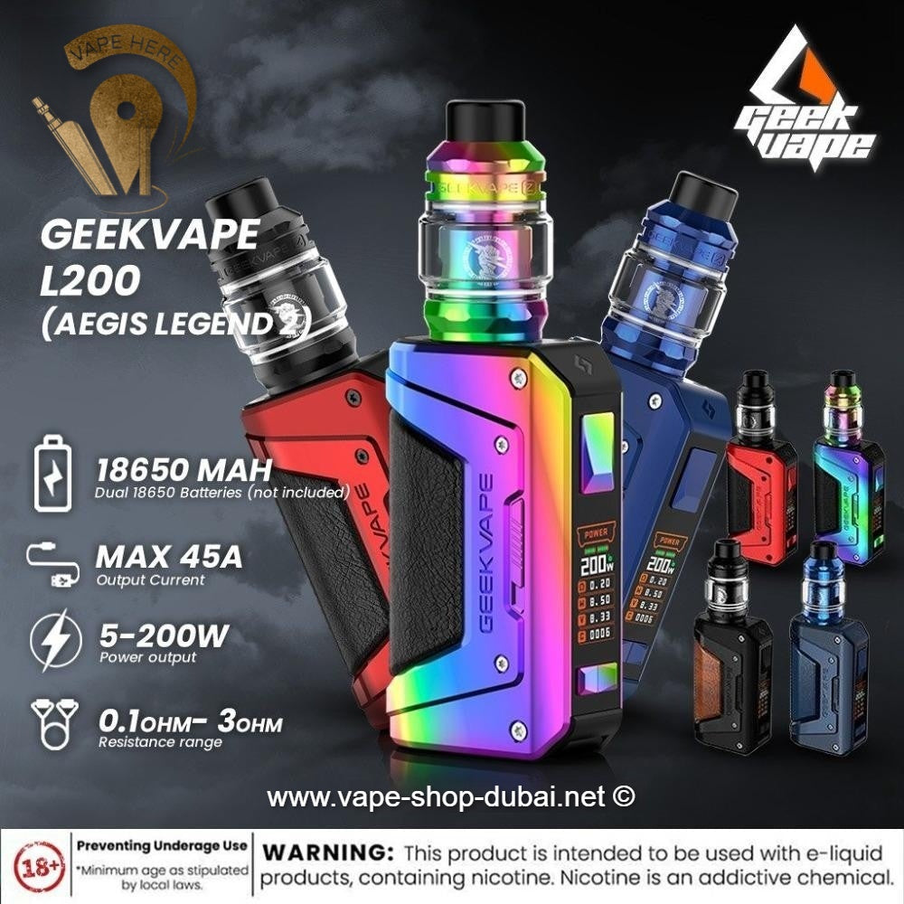 GEEKVAPE L200 AEGIS LEGEND 2 200W STARTER KIT - Vape Here Store