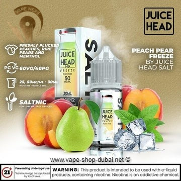 JUICE HEAD SALTS - PEACH PEAR FREEZE - Vape Here Store