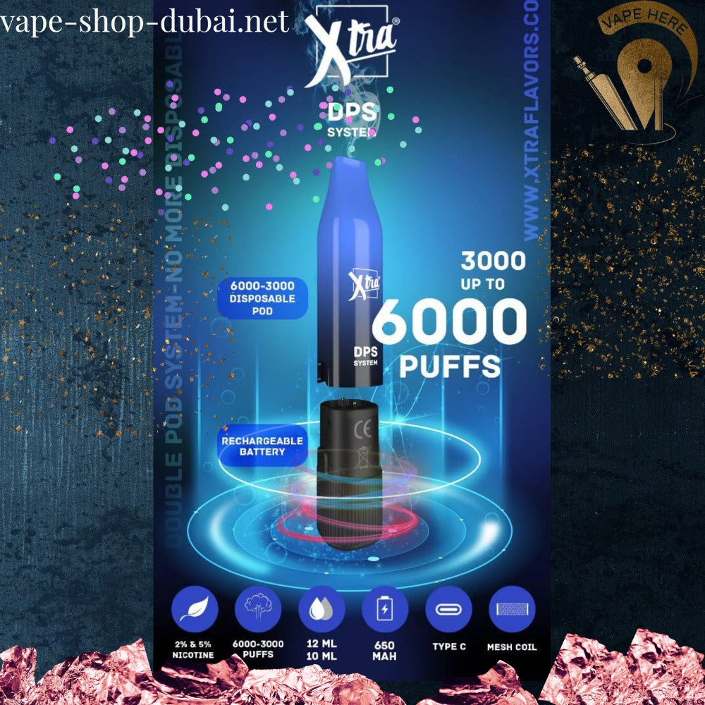 XTRA DPS 6000 PUFFS DISPOSABLE VAPE - Vape Here Store