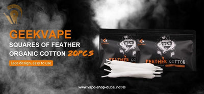 Geekvape Squares of Feather Organic Cotton 20 pcs - Vape Here Store