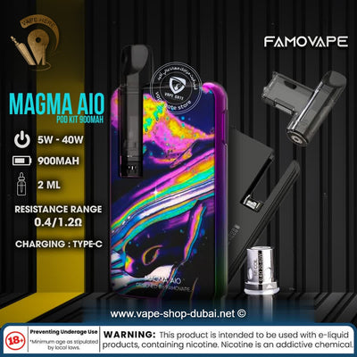 FAMOVAPE MAGMA AIO POD KIT 900MAH (Clearance Offer) - Vape Here Store