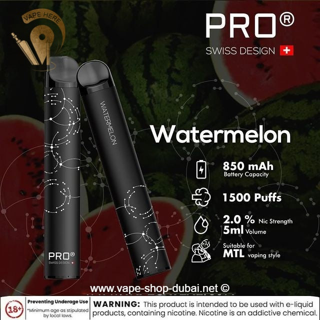 SWISS PRO Disposable Pod System - 1500 Puffs - 20 mg - Vape Here Store