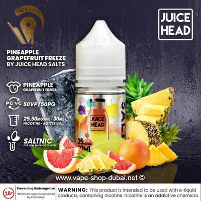 JUICE HEAD SALTS - PINEAPPLE GRAPEFRUIT FREEZE - Vape Here Store