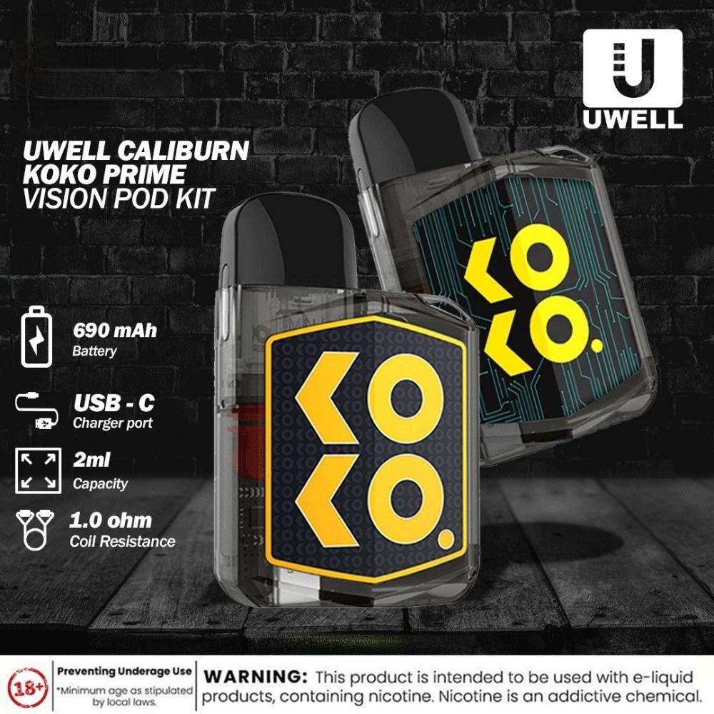 Uwell Caliburn Koko PRIME Pod System 690mAh - Vape Here Store