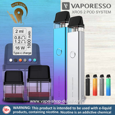 VAPORESSO - XROS 2 16W POD SYSTEM - Vape Here Store