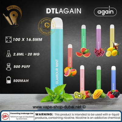 DTL Again Disposable pod 500mAh - 20mg - Vape Here Store