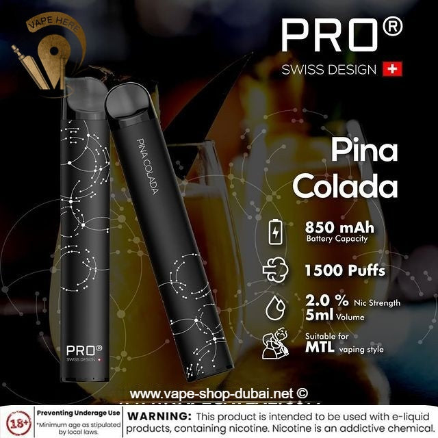 SWISS PRO Disposable Pod System - 1500 Puffs - 20 mg