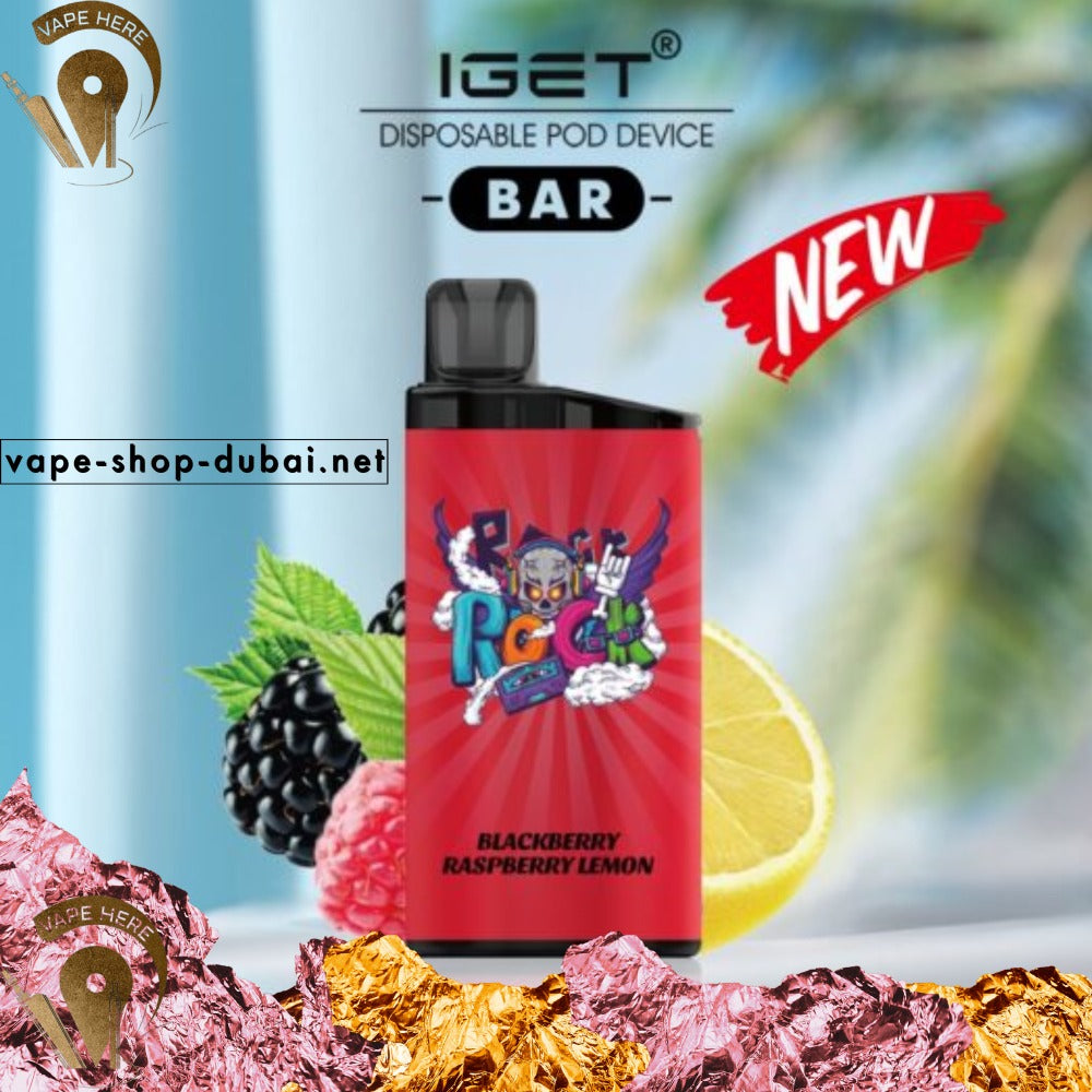 IGET BAR DISPOSABLE VAPE (3500 PUFFS)    BLACKBERRY RASPBERRY LEMON UAE Abu Dhabi