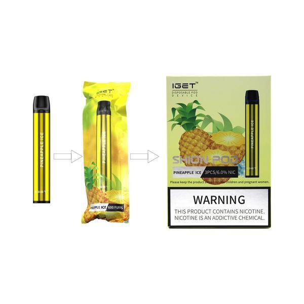 IGET SHION Disposable Pods Device - 60mg 600 Puffs (3 Pcs in The Pack) - Vape Here Store