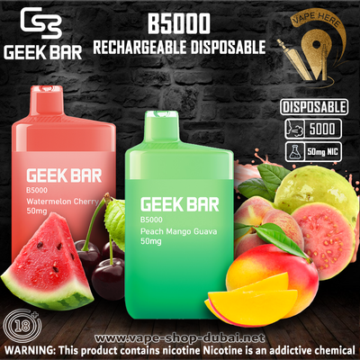 Geek Bar B5000 Rechargeable Disposable ( 0 ,20,50 mg) 5000 Puffs - Vape Here Store