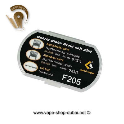 GEEKVAPE F205 HYBRID ALPHA BRAID 2 IN 1 PREBUILT COILS - Vape Here Store