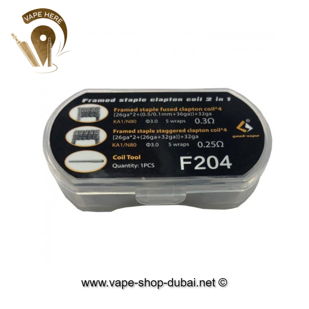 GEEKVAPE F204 FUSED CLAPTON 2 IN 1 PREBUILT COILS | Best Vape Store | Vape  Shop Near to me | Vape Abu Dhabi Instagram