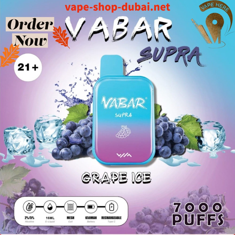 Vabar Supra 7000 Puffs Disposable Pods - Vape Here Store