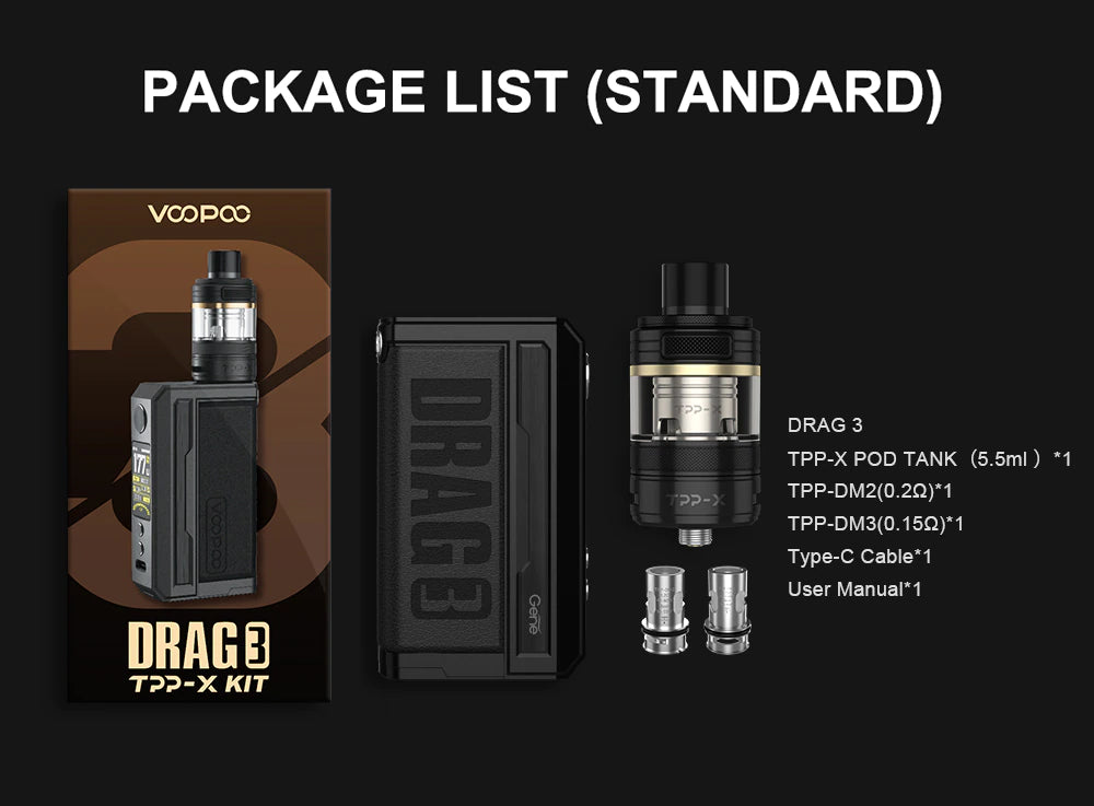 VOOPOO DRAG 3 TPP-X KIT - Vape Here Store