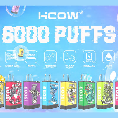 HCOW CR6000 Disposable Vape – 6000 Puffs - Vape Here Store