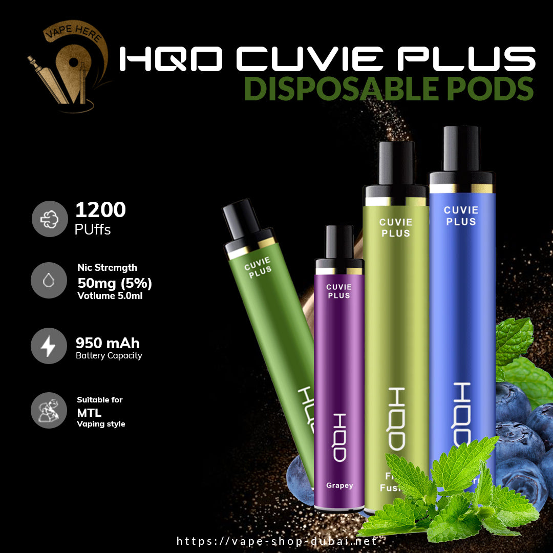 HQD Cuvie Plus Disposable Pods -1200 Puffs - Vape Here Store