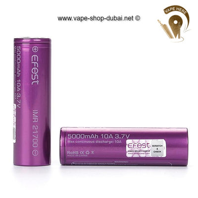 EFEST 21700 5000 mAh 10A IMR BATTERY - Vape Here Store