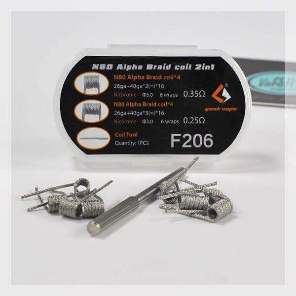 GEEKVAPE F206 N80 ALPHA BRAID 2 IN 1 PREBUILT COILS | Vape online Dubai |  Vape Abu Dhabi Instagram | Vape Online UAE | Vape Here Store