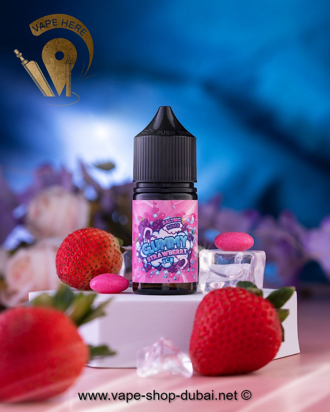 Gummy Strawberry Ice 30ml Saltnic by Gummy Eliquid - Vape Here Store