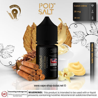 Pod Salt - Cuban Creme - NicSalt - Vape Here Store