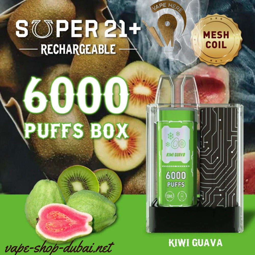 SUPER 21+ kiwi guava 6000 Puffs Disposable Kit UAE Abu Dhabi