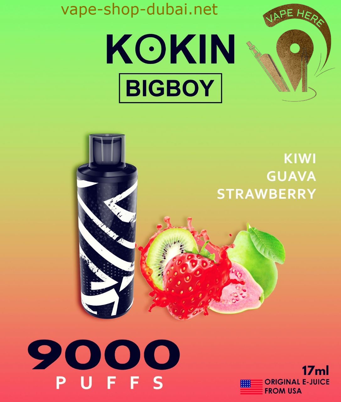 KOKIN BIG BOY 9000 PUFFS DISPOSABLE VAPE - Vape Here Store