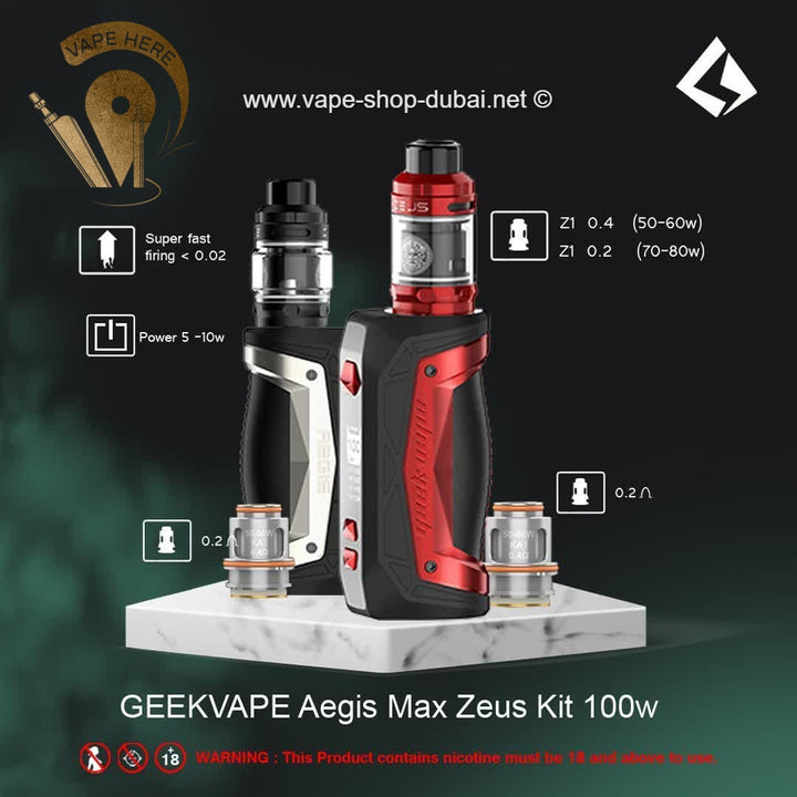 GeekVape Aegis Max Zeus Kit 100w Starter Kit | UAE | Vape Riyadh | Vape  Here Shop | Vape Abu Dhabi Khalidiya | best Vape Store Abu Dhabi | Vape  Here Store
