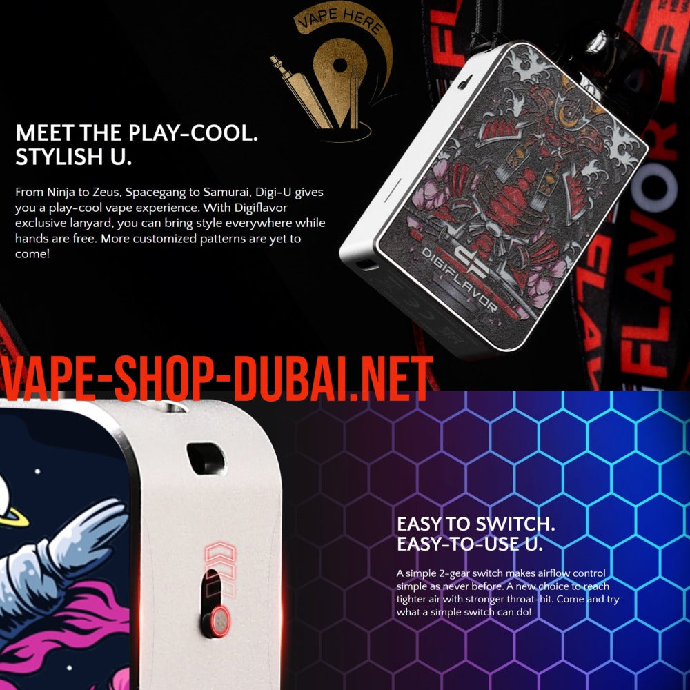 GEEKVAPE Digiflavor U Pod Kit 1000mAh Pod System | Buy Vape Dubai | Samurai Silver | Vape Here Store GEEKVAPE Digiflavor U Pod Kit 1000mAh Pod System | Buy Vape Dubai | Samurai Silver | Vape Here Store