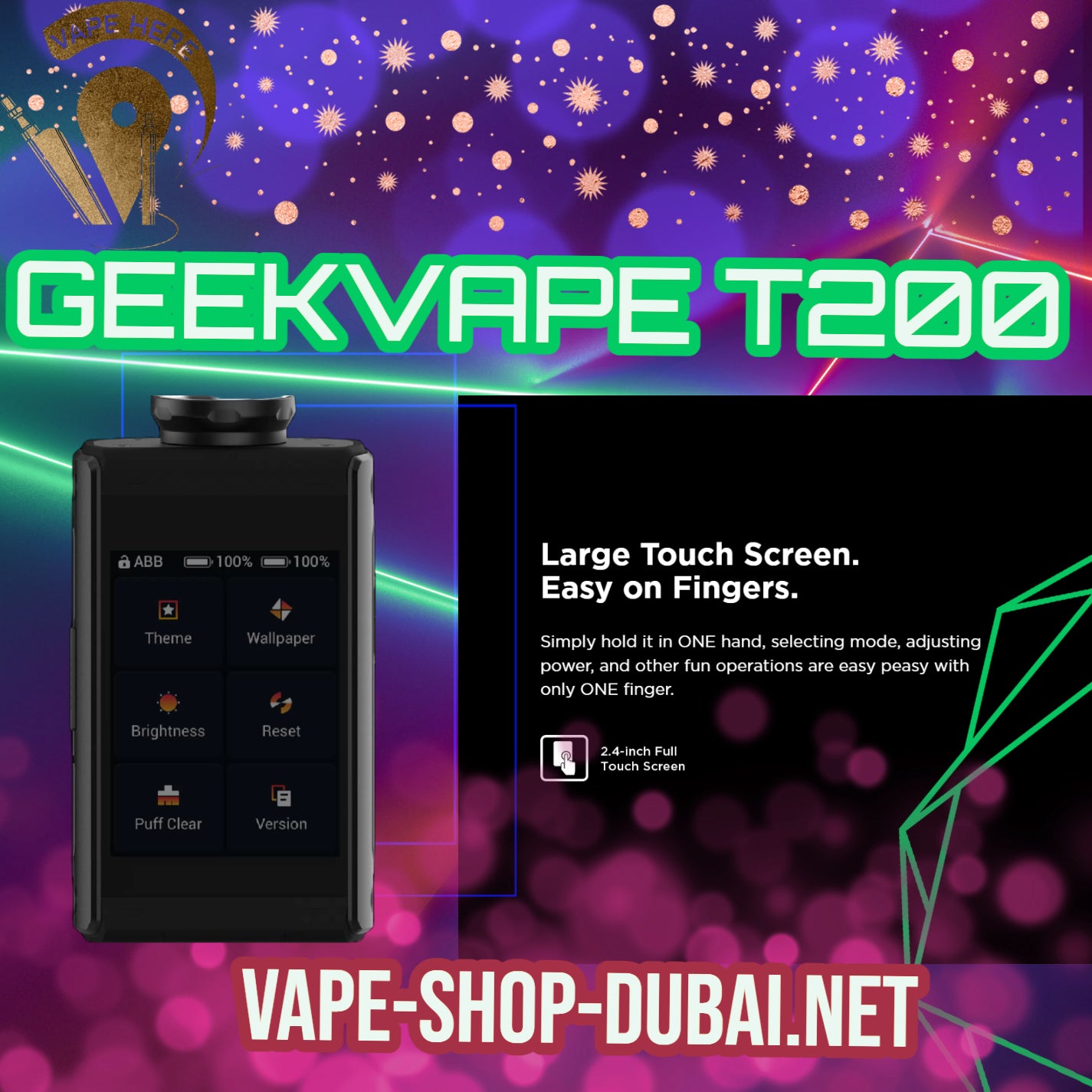 GEEKVAPE T200 (Aegis Touch) STARTER KIT 200W - Vape Here Store