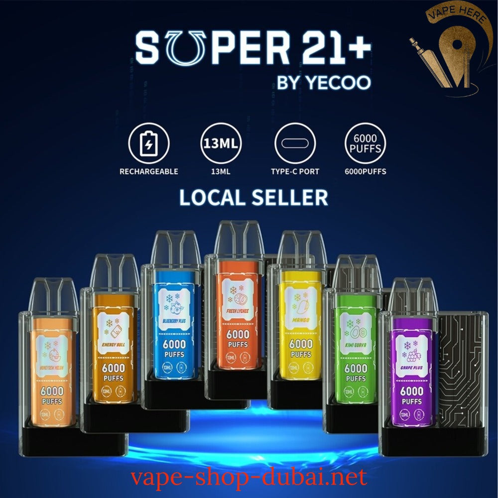 SUPER 21+ 6000 Puffs Disposable Kit - Vape Here Store