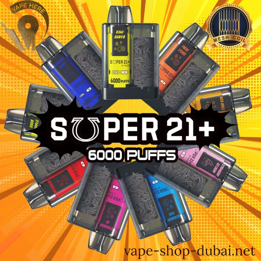 SUPER 21+ 6000 Puffs Disposable Kit - Vape Here Store