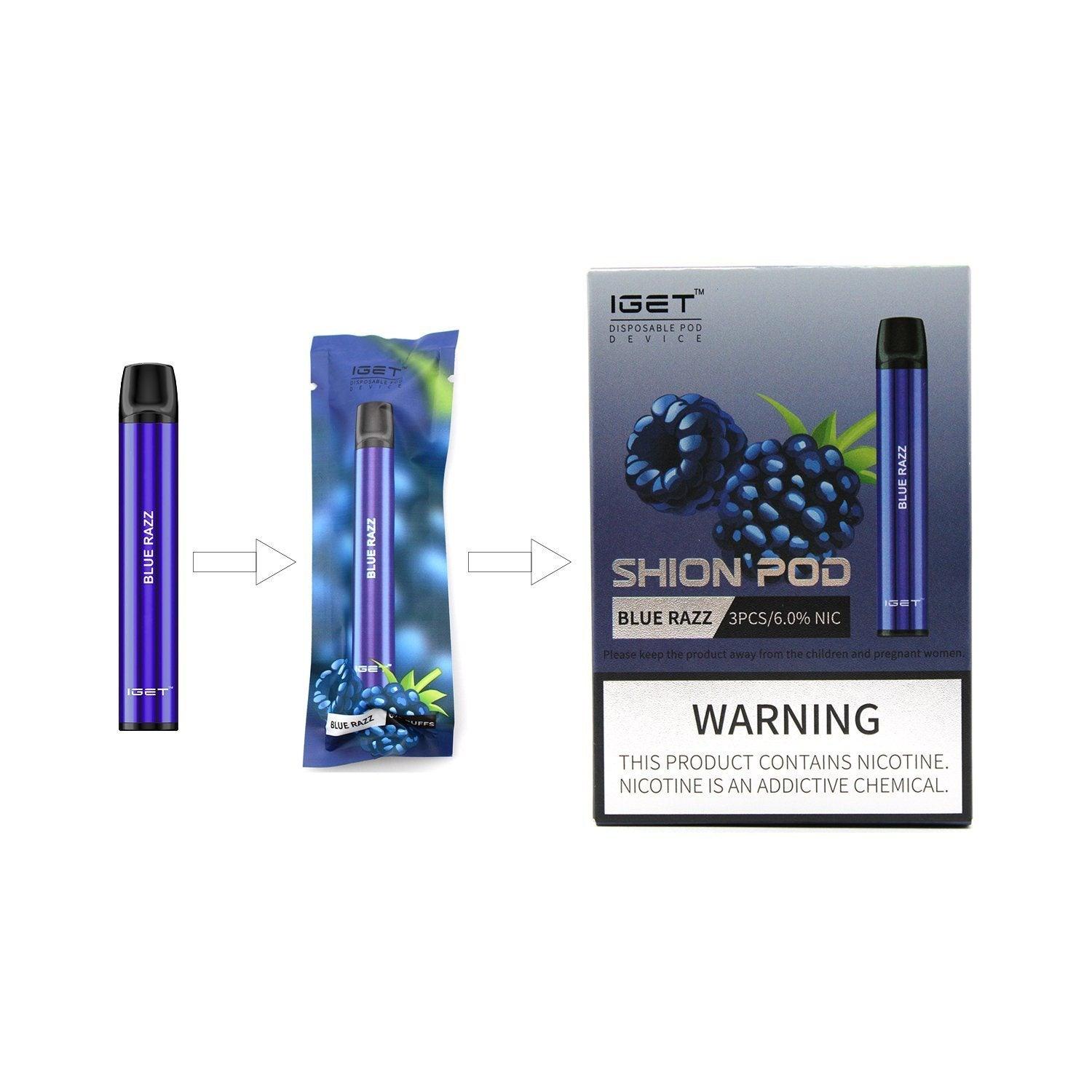 IGET SHION Disposable Pods Device - 60mg 600 Puffs (3 Pcs in The Pack) - Vape Here Store